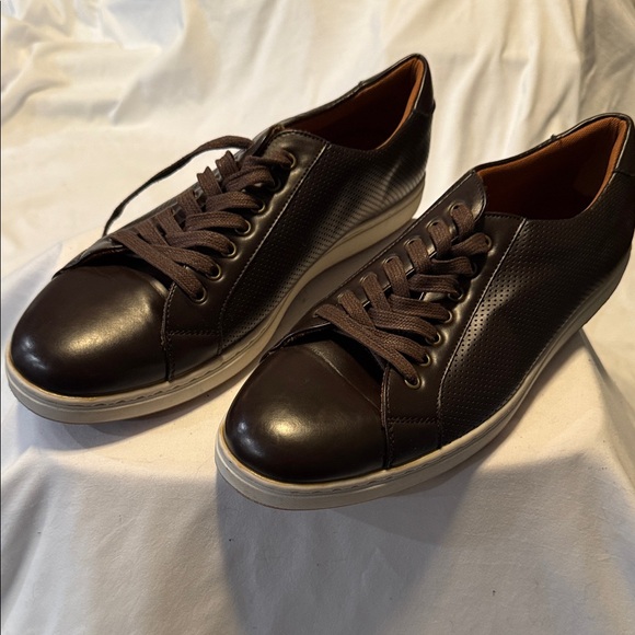 Perry Ellis Portfolio Men’s Brown Low‎ Top Sneakers Sz 12 Faux Leather - Picture 3 of 10